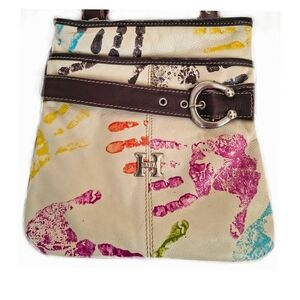 Hara Leather Handprint Adjustable Crossbody Bag